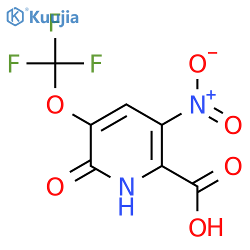 2-Hydroxy-5-nitro-3-(trifluoromethoxy)pyridine-6-carboxylic acid structure