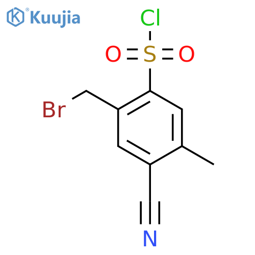 2-Bromomethyl-4-cyano-5-methylbenzenesulfonyl chloride structure