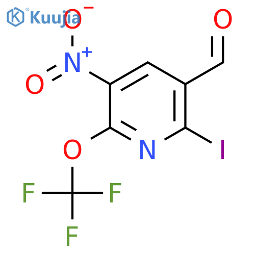 2-Iodo-5-nitro-6-(trifluoromethoxy)pyridine-3-carboxaldehyde structure