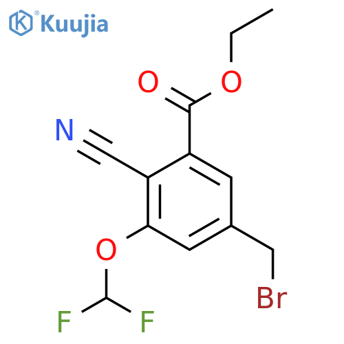 Ethyl 5-bromomethyl-2-cyano-3-(difluoromethoxy)benzoate structure