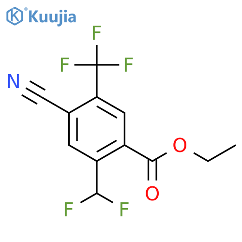 Ethyl 4-cyano-2-difluoromethyl-5-(trifluoromethyl)benzoate structure