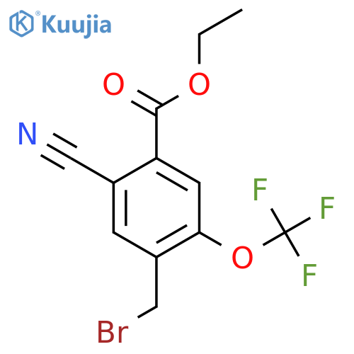 Ethyl 4-bromomethyl-2-cyano-5-(trifluoromethoxy)benzoate structure