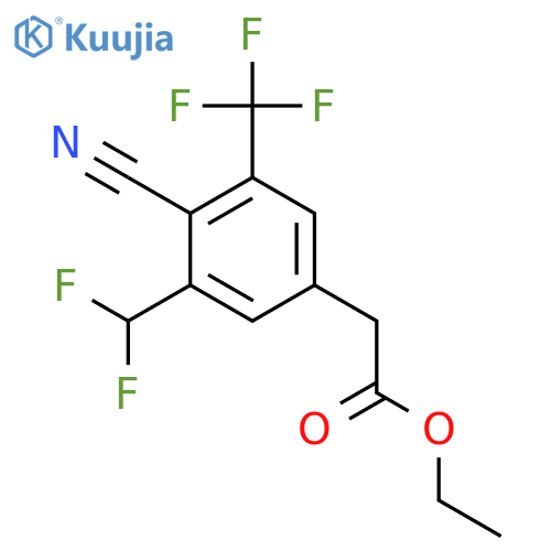 Ethyl 4-cyano-3-difluoromethyl-5-(trifluoromethyl)phenylacetate structure
