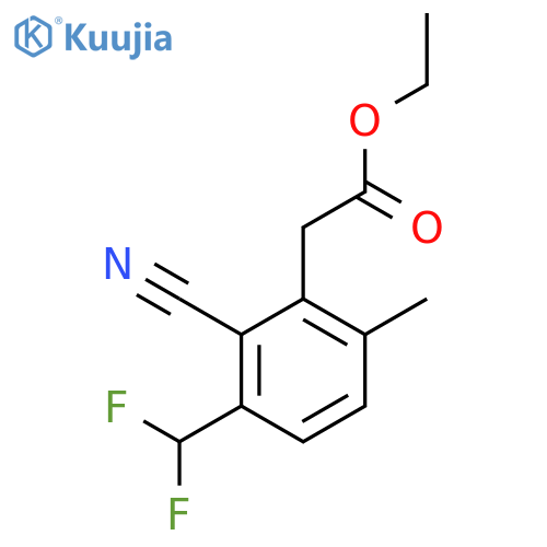 Ethyl 2-cyano-3-difluoromethyl-6-methylphenylacetate structure