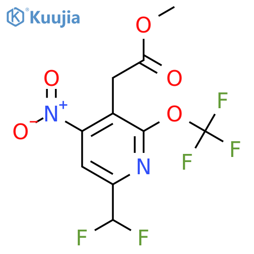 Methyl 6-(difluoromethyl)-4-nitro-2-(trifluoromethoxy)pyridine-3-acetate structure