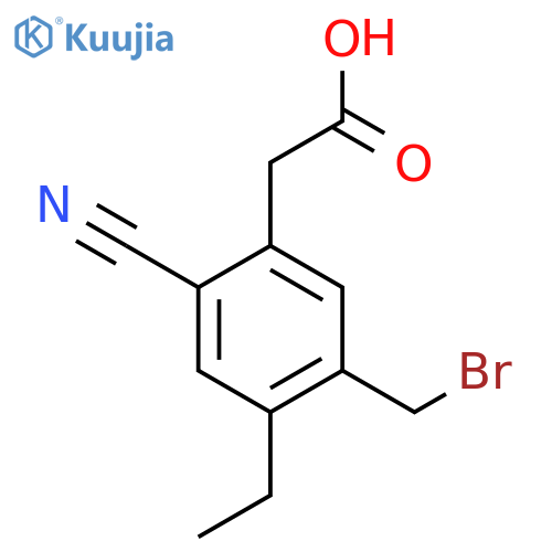 5-Bromomethyl-2-cyano-4-ethylphenylacetic acid structure