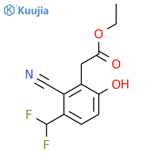 Ethyl 2-cyano-3-difluoromethyl-6-hydroxyphenylacetate structure