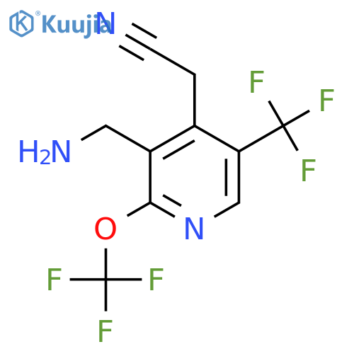 3-(Aminomethyl)-2-(trifluoromethoxy)-5-(trifluoromethyl)pyridine-4-acetonitrile structure