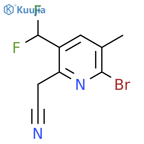 2-Bromo-5-(difluoromethyl)-3-methylpyridine-6-acetonitrile structure