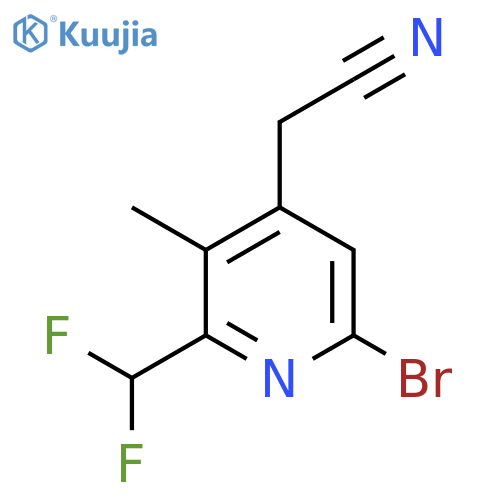 6-Bromo-2-(difluoromethyl)-3-methylpyridine-4-acetonitrile structure