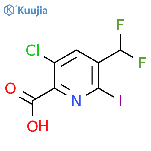 3-Chloro-5-(difluoromethyl)-6-iodopyridine-2-carboxylic acid structure