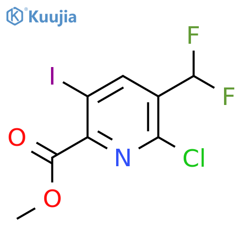Methyl 2-chloro-3-(difluoromethyl)-5-iodopyridine-6-carboxylate structure