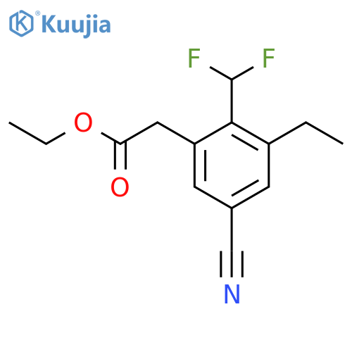 Ethyl 5-cyano-2-difluoromethyl-3-ethylphenylacetate structure