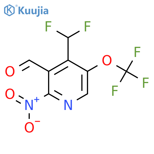 4-(Difluoromethyl)-2-nitro-5-(trifluoromethoxy)pyridine-3-carboxaldehyde structure