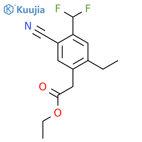 Ethyl 5-cyano-4-difluoromethyl-2-ethylphenylacetate structure