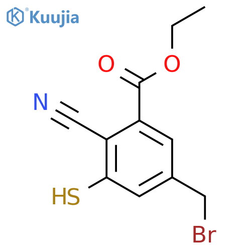 Ethyl 5-bromomethyl-2-cyano-3-mercaptobenzoate structure