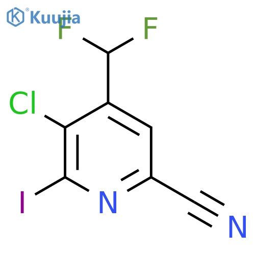 3-Chloro-6-cyano-4-(difluoromethyl)-2-iodopyridine structure