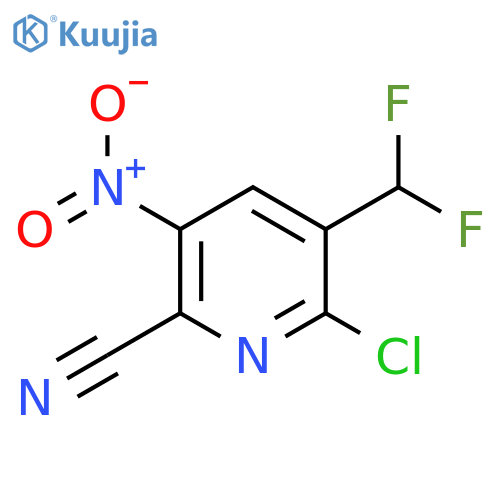 2-Chloro-6-cyano-3-(difluoromethyl)-5-nitropyridine structure