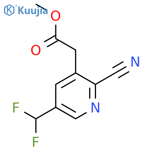Methyl 2-cyano-5-(difluoromethyl)pyridine-3-acetate structure