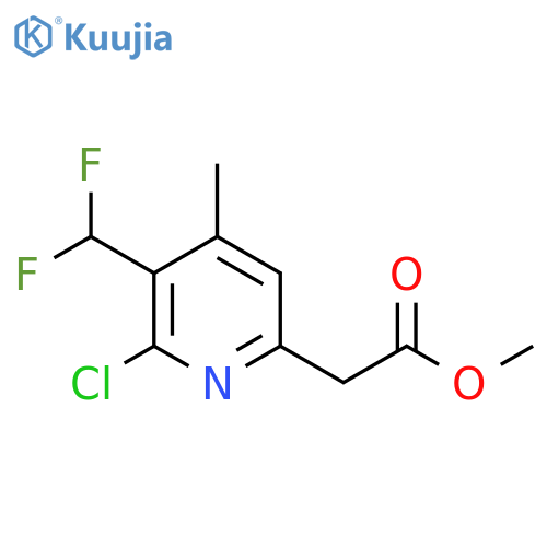 Methyl 2-chloro-3-(difluoromethyl)-4-methylpyridine-6-acetate structure