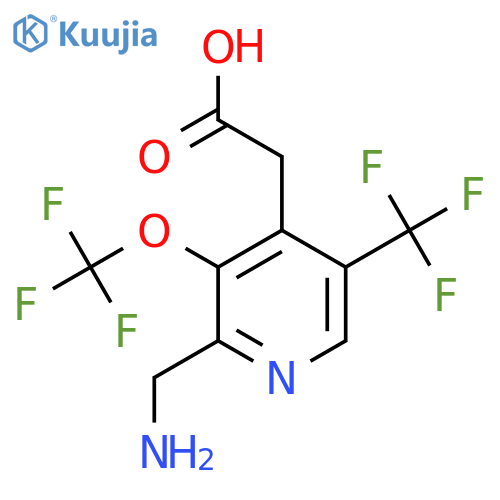 2-(Aminomethyl)-3-(trifluoromethoxy)-5-(trifluoromethyl)pyridine-4-acetic acid structure