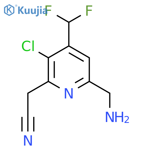 6-(Aminomethyl)-3-chloro-4-(difluoromethyl)pyridine-2-acetonitrile structure