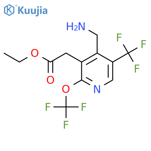 Ethyl 4-(aminomethyl)-2-(trifluoromethoxy)-5-(trifluoromethyl)pyridine-3-acetate structure