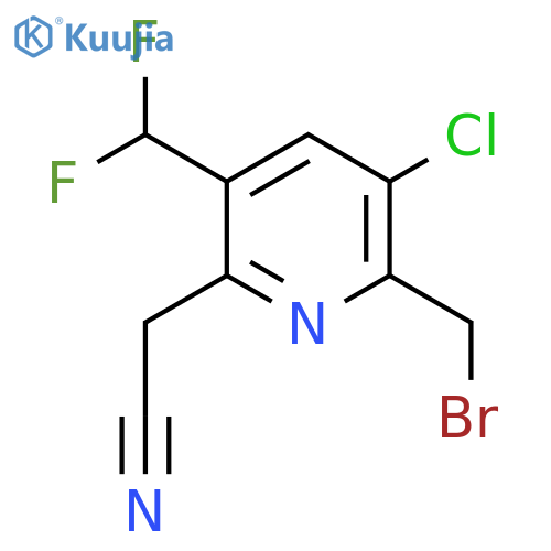 2-(Bromomethyl)-3-chloro-5-(difluoromethyl)pyridine-6-acetonitrile structure