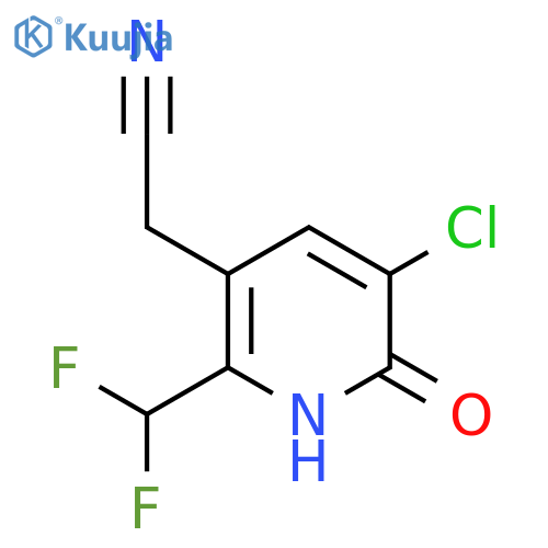 3-Chloro-6-(difluoromethyl)-2-hydroxypyridine-5-acetonitrile structure