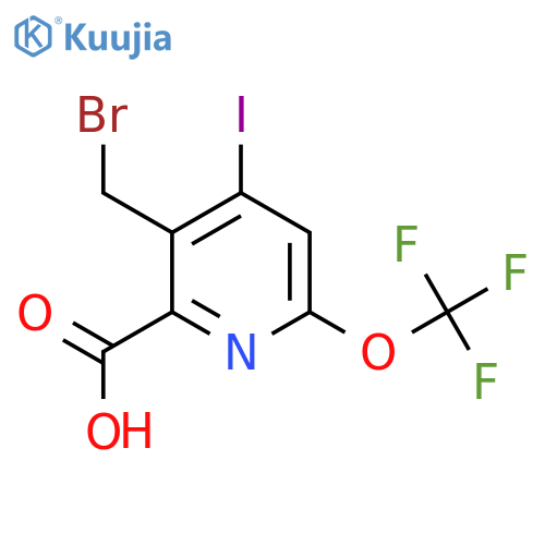 3-(Bromomethyl)-4-iodo-6-(trifluoromethoxy)pyridine-2-carboxylic acid structure