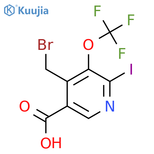 4-(Bromomethyl)-2-iodo-3-(trifluoromethoxy)pyridine-5-carboxylic acid structure