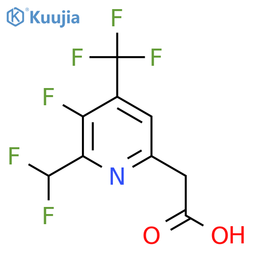 2-(Difluoromethyl)-3-fluoro-4-(trifluoromethyl)pyridine-6-acetic acid structure