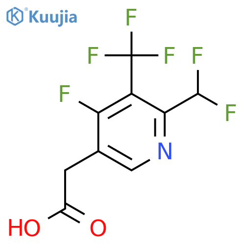 2-(Difluoromethyl)-4-fluoro-3-(trifluoromethyl)pyridine-5-acetic acid structure