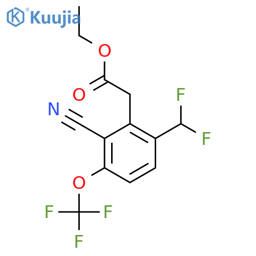 Ethyl 2-cyano-6-difluoromethyl-3-(trifluoromethoxy)phenylacetate structure