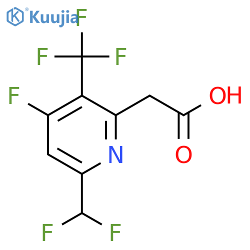 6-(Difluoromethyl)-4-fluoro-3-(trifluoromethyl)pyridine-2-acetic acid structure