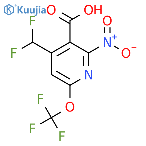 4-(Difluoromethyl)-2-nitro-6-(trifluoromethoxy)pyridine-3-carboxylic acid structure