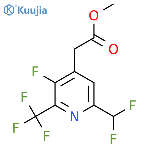 Methyl 6-(difluoromethyl)-3-fluoro-2-(trifluoromethyl)pyridine-4-acetate structure
