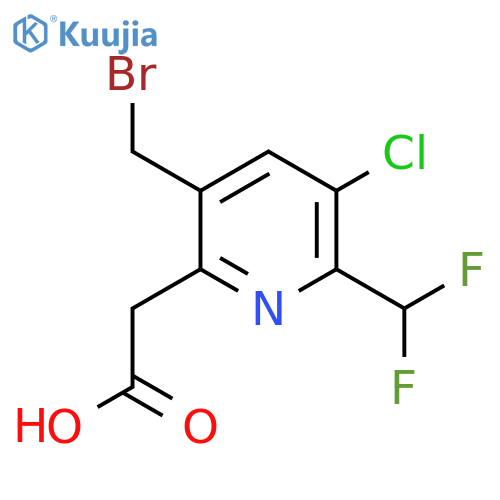 3-(Bromomethyl)-5-chloro-6-(difluoromethyl)pyridine-2-acetic acid structure