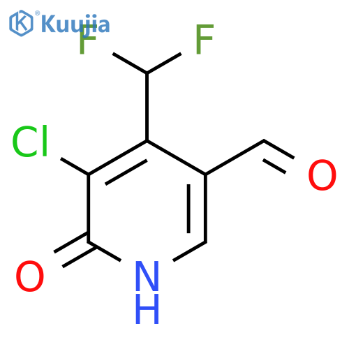 3-Chloro-4-(difluoromethyl)-2-hydroxypyridine-5-carboxaldehyde structure