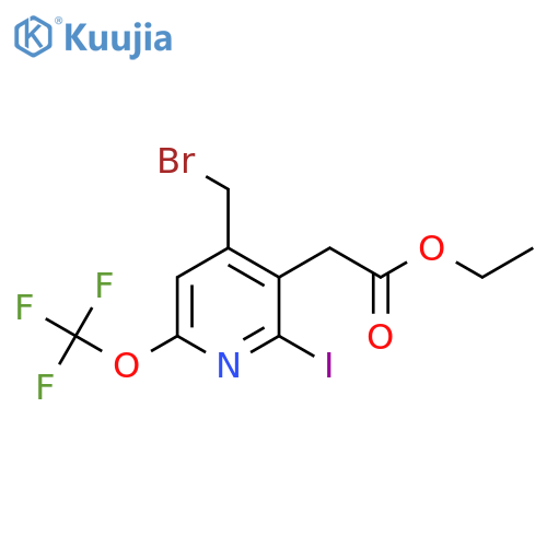 Ethyl 4-(bromomethyl)-2-iodo-6-(trifluoromethoxy)pyridine-3-acetate structure