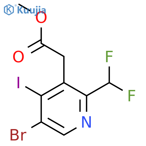 Methyl 5-bromo-2-(difluoromethyl)-4-iodopyridine-3-acetate structure