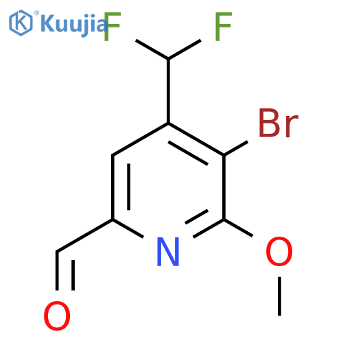 3-Bromo-4-(difluoromethyl)-2-methoxypyridine-6-carboxaldehyde structure