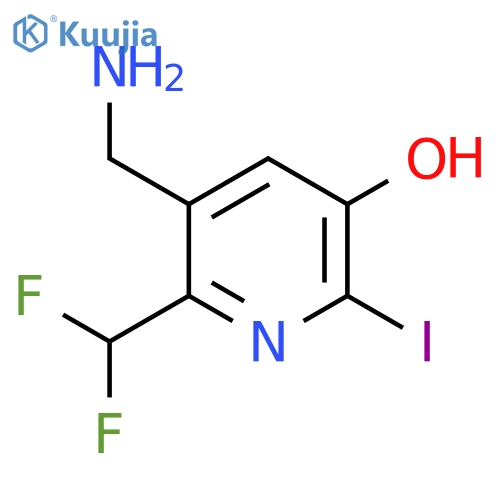 3-(Aminomethyl)-2-(difluoromethyl)-5-hydroxy-6-iodopyridine structure