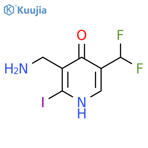 3-(Aminomethyl)-5-(difluoromethyl)-4-hydroxy-2-iodopyridine structure