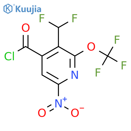 3-(Difluoromethyl)-6-nitro-2-(trifluoromethoxy)pyridine-4-carbonyl chloride structure