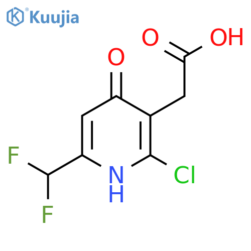 2-Chloro-6-(difluoromethyl)-4-hydroxypyridine-3-acetic acid structure