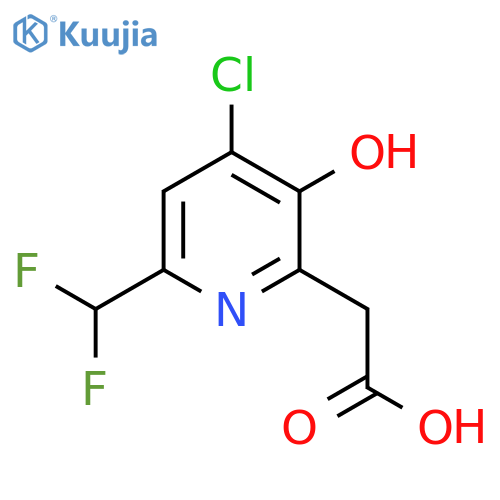 4-Chloro-6-(difluoromethyl)-3-hydroxypyridine-2-acetic acid structure