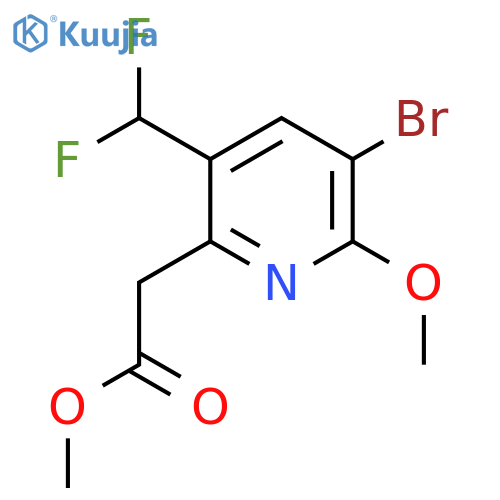 Methyl 3-bromo-5-(difluoromethyl)-2-methoxypyridine-6-acetate structure