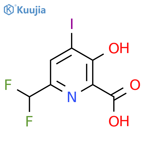 6-(Difluoromethyl)-3-hydroxy-4-iodopyridine-2-carboxylic acid structure