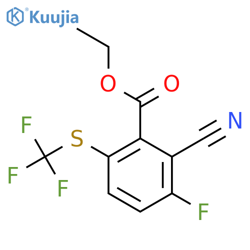 Ethyl 2-cyano-3-fluoro-6-(trifluoromethylthio)benzoate structure